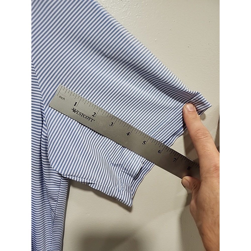 Ralph Lauren RLX Wicking Golf Polo, Mens L, Lt. Blue/White Striped Short Sleeve - Picture 6 of 15
